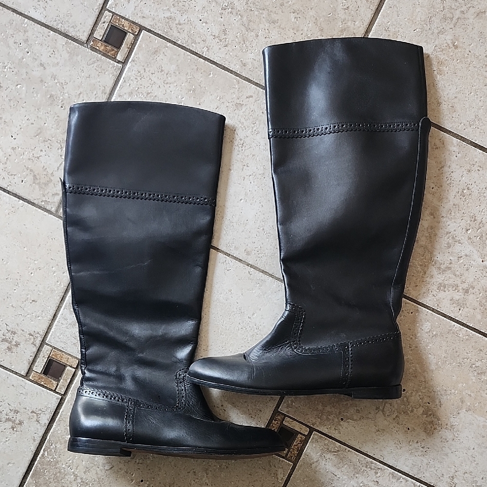Brooks Brothers Black Leather Riding Boots Size 8